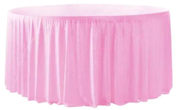 PINK ROUND VELVET TABLECLOTH 132"