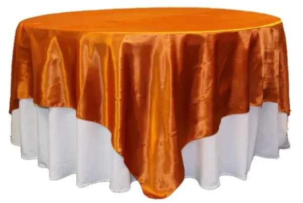 SUR-NAPPE EN SATIN ORANGE BRULÉ