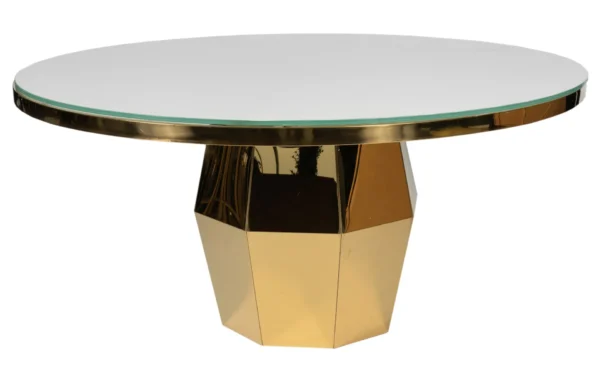 GOLD-WHITE LILY ROUND TABLE