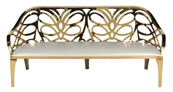 IVORY BIJOU BANQUETTE GOLD TRIM