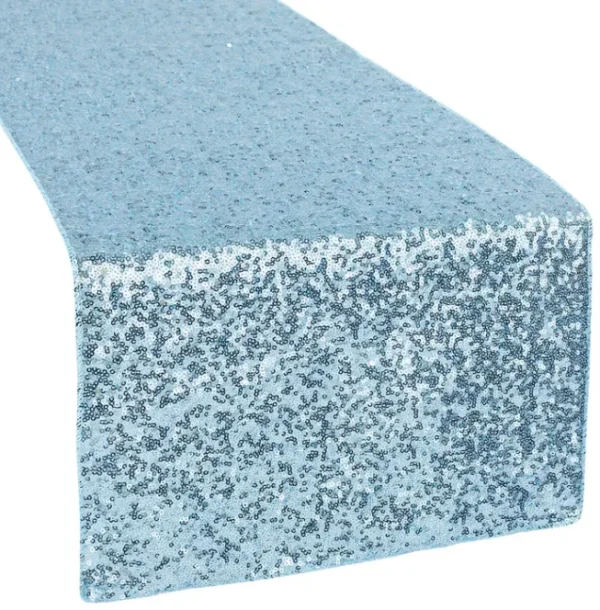 BABY BLUE SEQUIN TABLE RUNNER