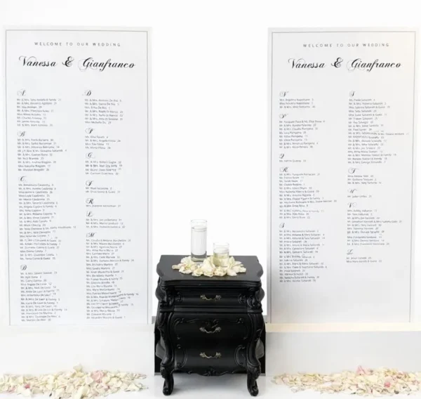 WHITE IVY DUO SEATING CHART WALL