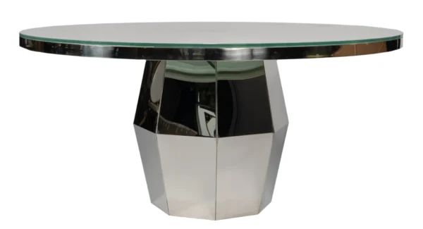 SILVER-WHITE LILY ROUND TABLE