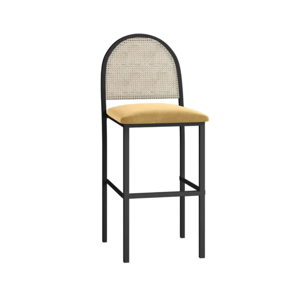 BLACK HENRI STOOL GOLD CUSHION