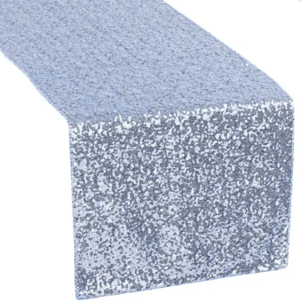 DUSTY BLUE SEQUIN TABLE RUNNER