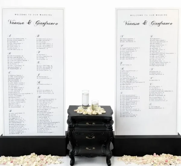 WHITE-BLACK IVY DUO SEATING CHART WALL