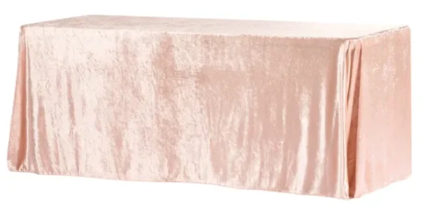 BLUSH RECTANGULAR VELVET TABLECLOTH 90" X 132"