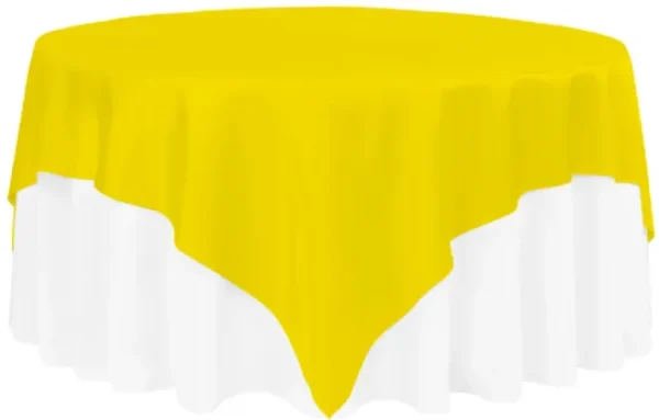 SUR-NAPPE EN SATIN JAUNE CANARI