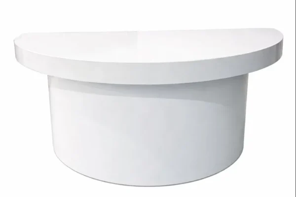 WHITE RAVELLO HALF-MOON TABLE