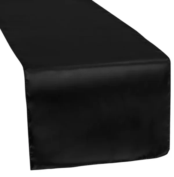 BLACK SATIN TABLE RUNNER