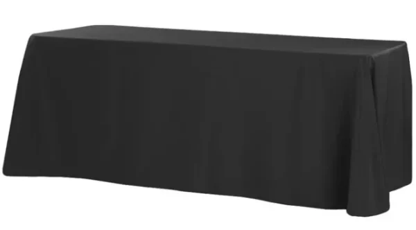 BLACK RECTANGULAR POLYESTER TABLECLOTH 90" X 132"