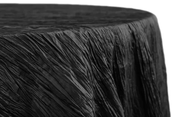 BLACK ROUND TAFFETA TABLECLOTH 120"