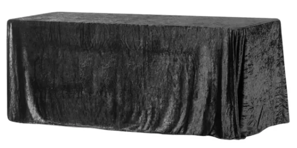 BLACK RECTANGULAR VELVET TABLECLOTH 90" X 156"