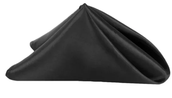 SERVIETTE DE TABLE EN SATIN NOIR