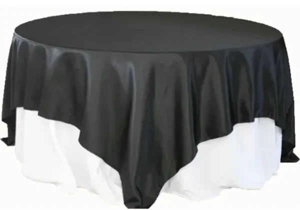 SUR-NAPPE EN SATIN NOIR