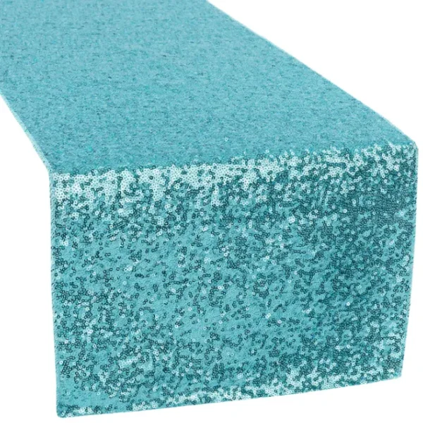 TURQUOISE SEQUIN TABLE RUNNER