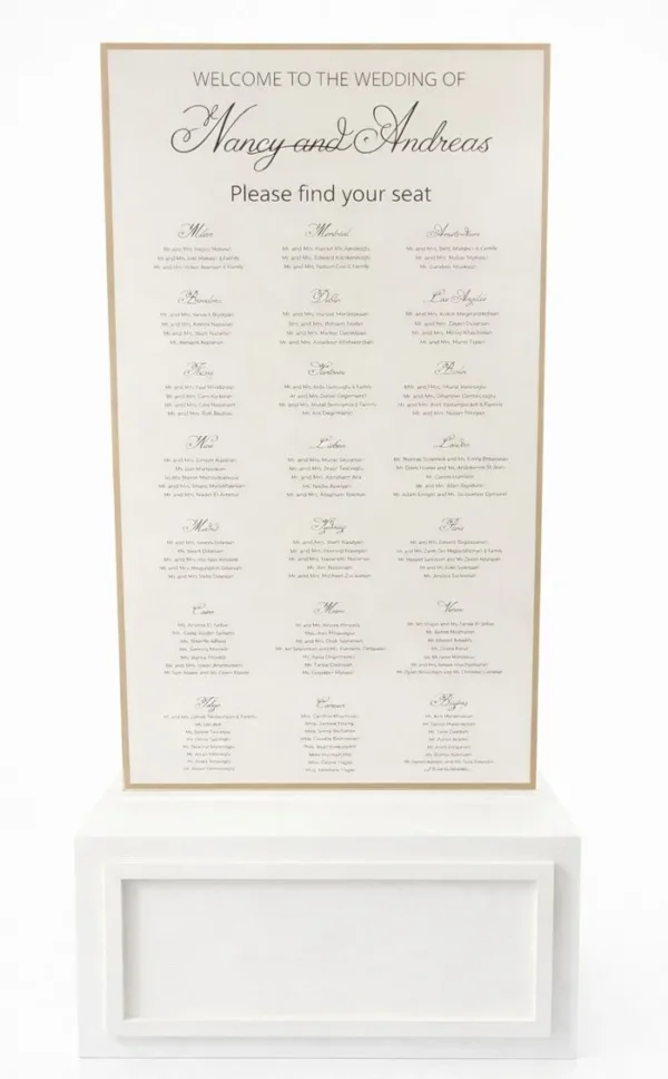 WHITE IVY SINGLE SEATING CHART WALL