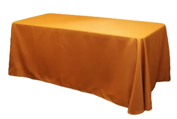 BURNT ORANGE RECTANGULAR POLYESTER TABLECLOTH 90" X 156"