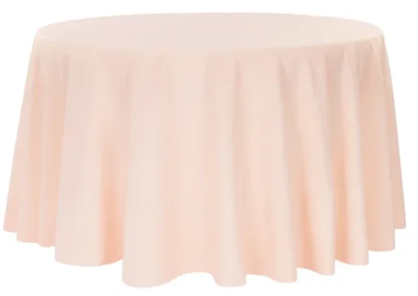 BLUSH ROUND POLYESTER TABLECLOTH 120"
