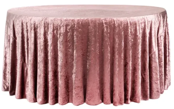 DARK DUSTY ROSE ROUND VELVET TABLECLOTH 120"