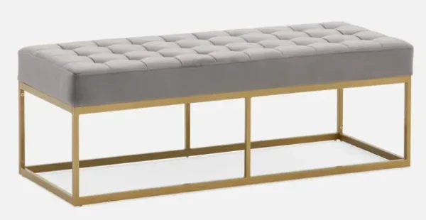 GREY RECTANGULAR OTTOMAN