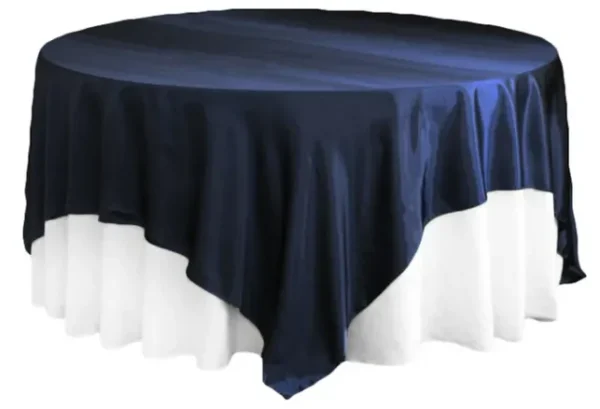 SUR-NAPPE EN SATIN BLEU MARIN