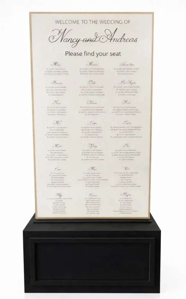 WHITE-BLACK IVY SINGLE SEATING CHART WALL