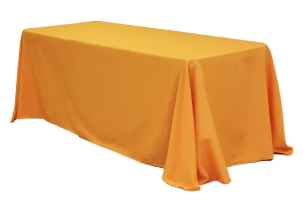 ORANGE RECTANGULAR POLYESTER TABLECLOTH 90" X 132"