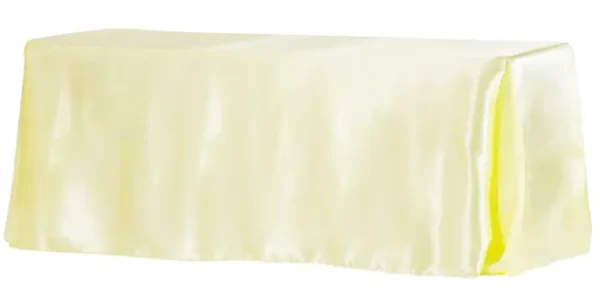 YELLOW RECTANGULAR SATIN TABLECLOTH 90" X 132"