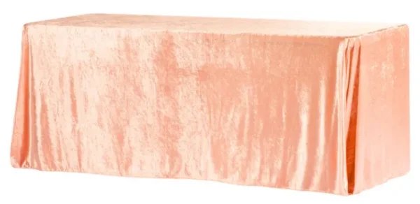 PEACH RECTANGULAR VELVET TABLECLOTH 90" X 156"