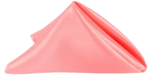 SERVIETTE DE TABLE EN SATIN CORAIL