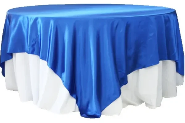 SUR-NAPPE EN SATIN BLEU ROYAL