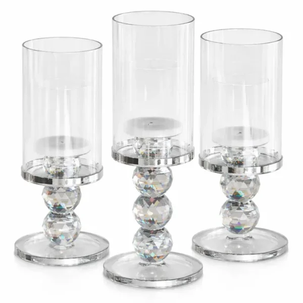 MIA TRIO SILVER CANDLE HOLDER