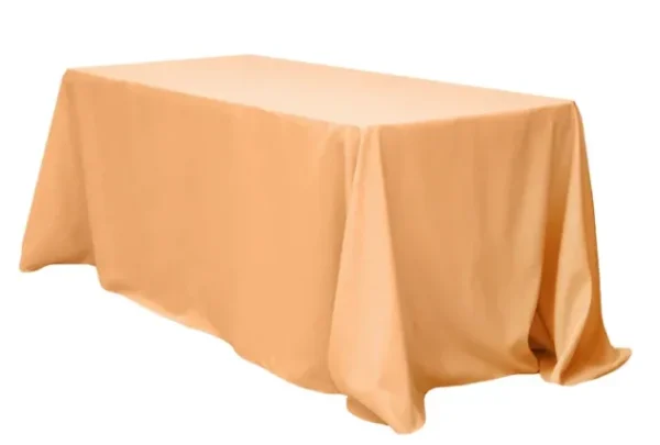 PEACH RECTANGULAR POLYESTER TABLECLOTH 90" X 156"