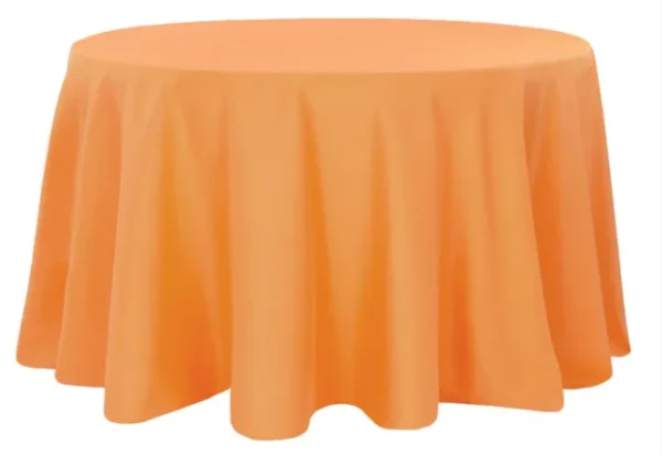 ORANGE ROUND POLYESTER TABLECLOTH 120"