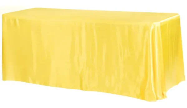 CANARY YELLOW RECTANGULAR SATIN TABLECLOTH 90" X 156"