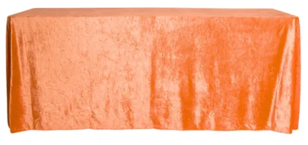 ORANGE RECTANGULAR VELVET TABLECLOTH 90" X 156"