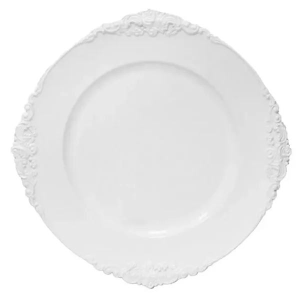 KIERA WHITE VINTAGE ACRYLIC CHARGER PLATE