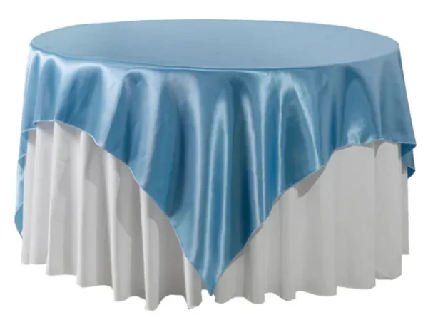 SUR-NAPPE EN SATIN BLEU ACIER