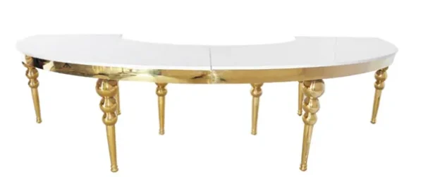 GOLD-WHITE WAVE HALF-MOON TABLE