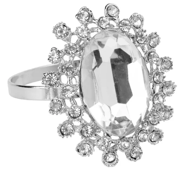 SILVER DIAMOND NAPKIN RING