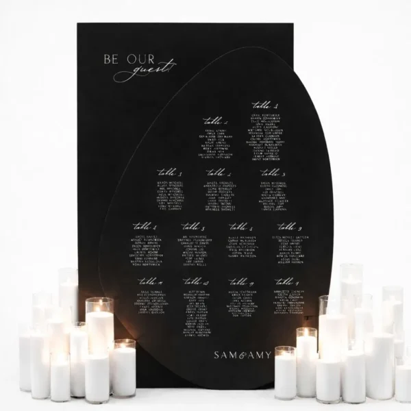 BLACK OSLO SEATING CHART WALL