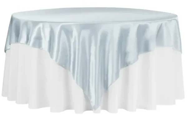 SUR-NAPPE EN SATIN DUSTY BLEU