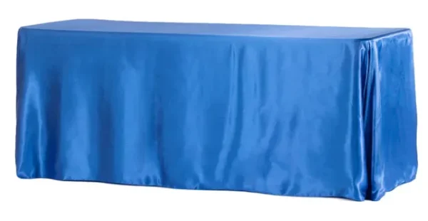 ROYAL BLUE RECTANGULAR SATIN TABLECLOTH 90" X 156"