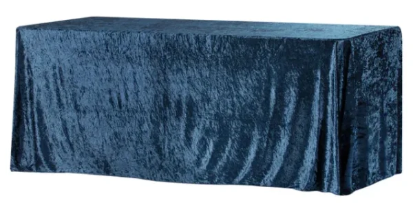 NAVY BLUE RECTANGULAR VELVET TABLECLOTH 90" X 156"
