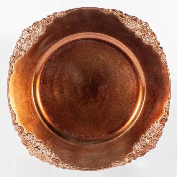 KIERA COPPER VINTAGE ACRYLIC CHARGER PLATE