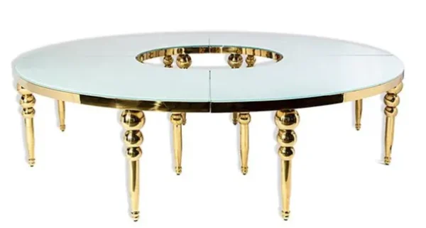 GOLD-WHITE WAVE ROUND TABLE