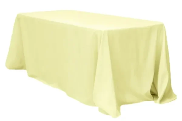 PASTEL YELLOW RECTANGULAR POLYESTER TABLECLOTH 90" X 156"