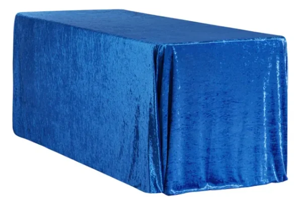 ROYAL BLUE RECTANGULAR VELVET TABLECLOTH 90" X 132"