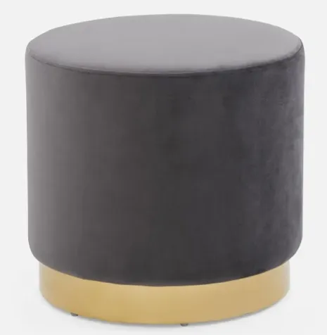 GREY ROUND POUF